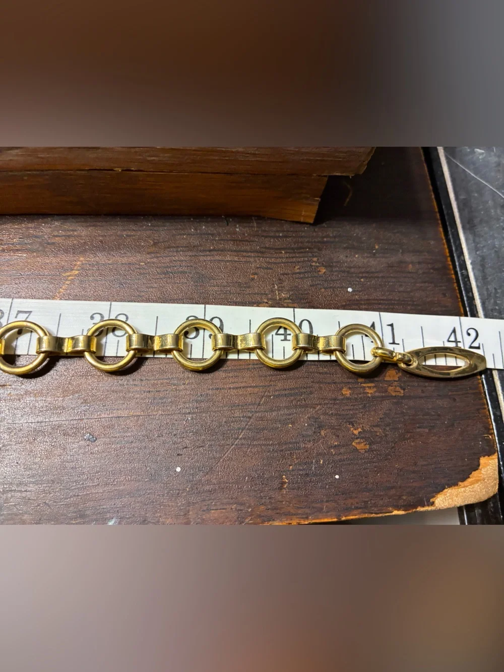 Y2K Vintage Soho Design Italy Made Oval Link Gold Chain Belt 42”